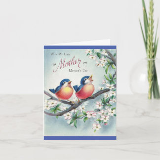 Carte vintage Bluebirds of Happiness pour la fête
