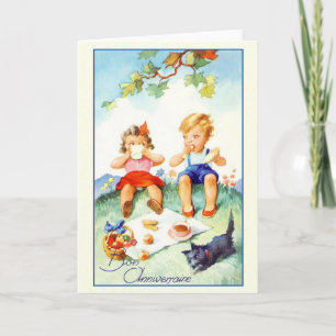 Carte Vintage Bon Anniversaire French Birthday Card