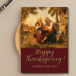 Carte Vintage Bon thanksgiving Harvest Roman Campagna