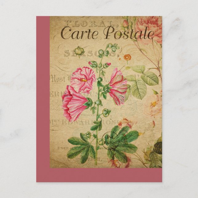 Carte vintage Botanique Florale (Devant)