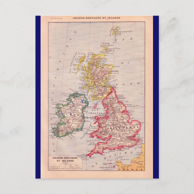 Carte vintage, British Isles, vers 1920 (Devant)