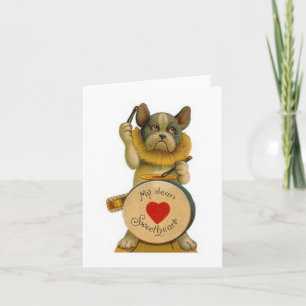 Carte Vintage Bulldog Valentine's Day Card