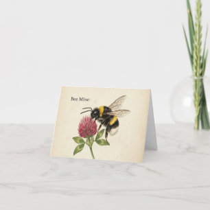 Carte Vintage Bumble Bee Sois Mien Élégante Saint-Valent