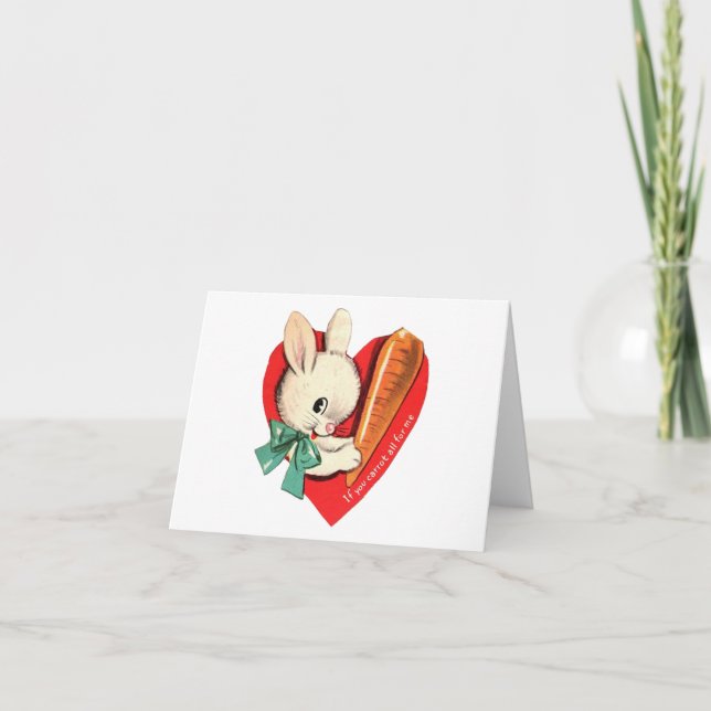 Carte Vintage Bunny Valentine (Devant)
