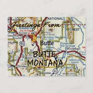 Carte Vintage Butte Montana