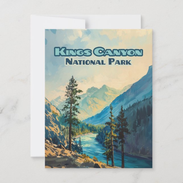 Carte Vintage California Kings Canyon National Par (Devant)