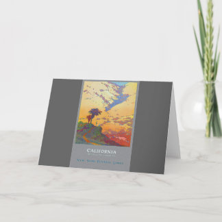 Carte Vintage Californian Travel Art Greeting Card