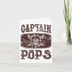 Carte Vintage capitaine Pops Pop Pirate personnalisé Pon