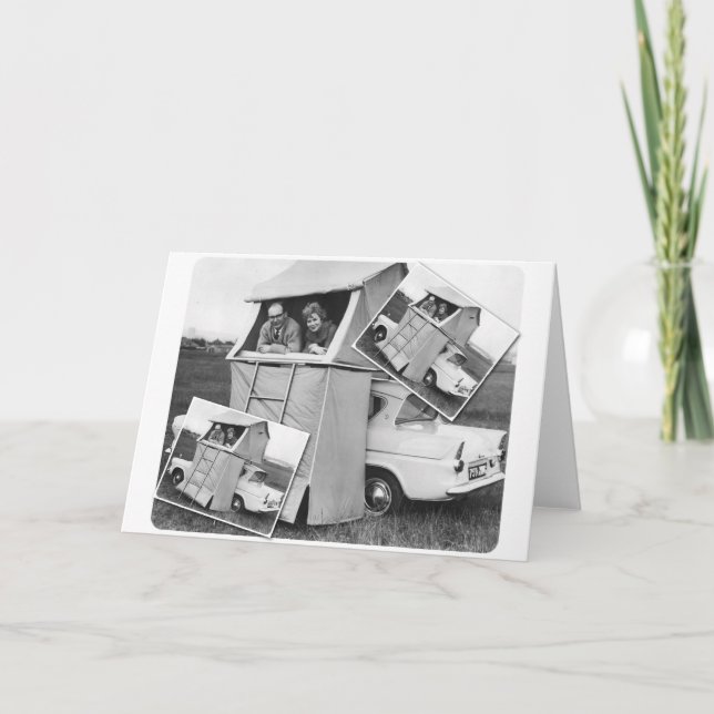 Carte Vintage Car Camping Caravan (Devant)