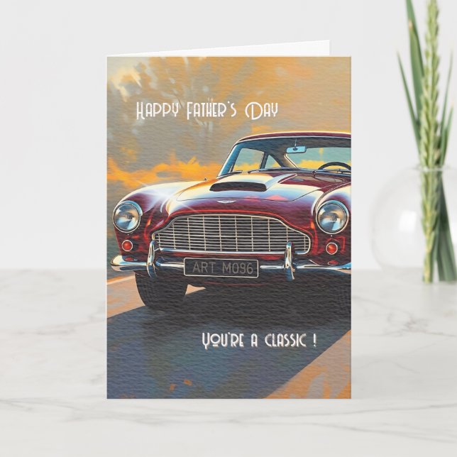 Carte Vintage Car Father's Day Card (Devant)