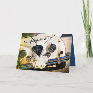 Carte Vintage Car Wedding Congratulations Card