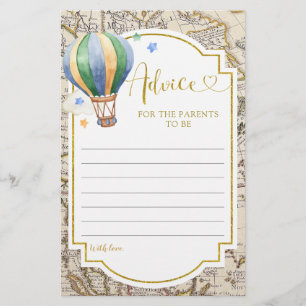 Carte vintage Carte Baby shower de ballon à air
