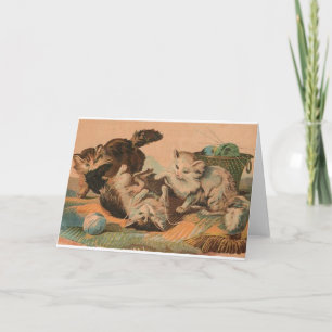 Carte Vintage Cat Frolic Note