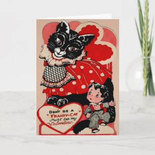 Carte vintage Cat Valentine's Day