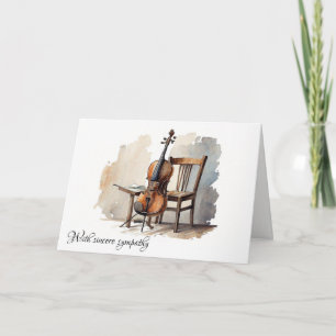 Carte Vintage Cello avec chaise