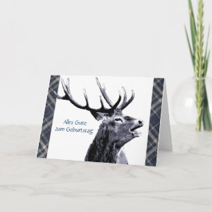 Carte Vintage cerf Tout le meilleur pour l'anniversaire 