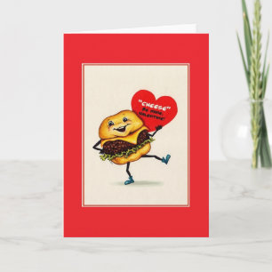 Carte vintage Cheeseburger Valentine