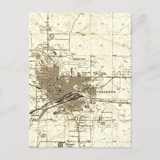 Carte vintage Cheyenne Wyoming (Devant)