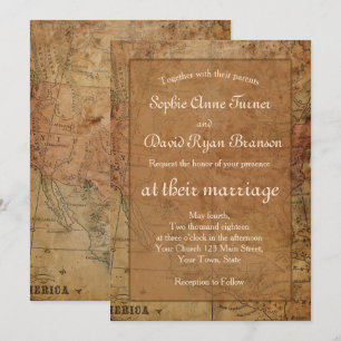 Carte Vintage Chic Destination Mariage Invitation