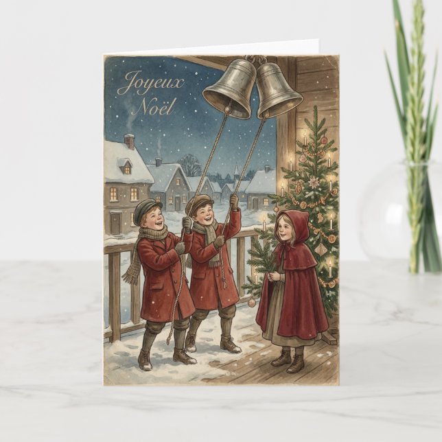 Carte Vintage Christmas Bell Ringers Card (Devant)