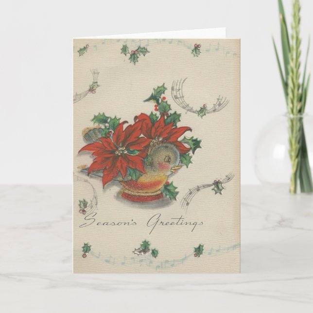 Carte Vintage Christmas Bird Card (Devant)