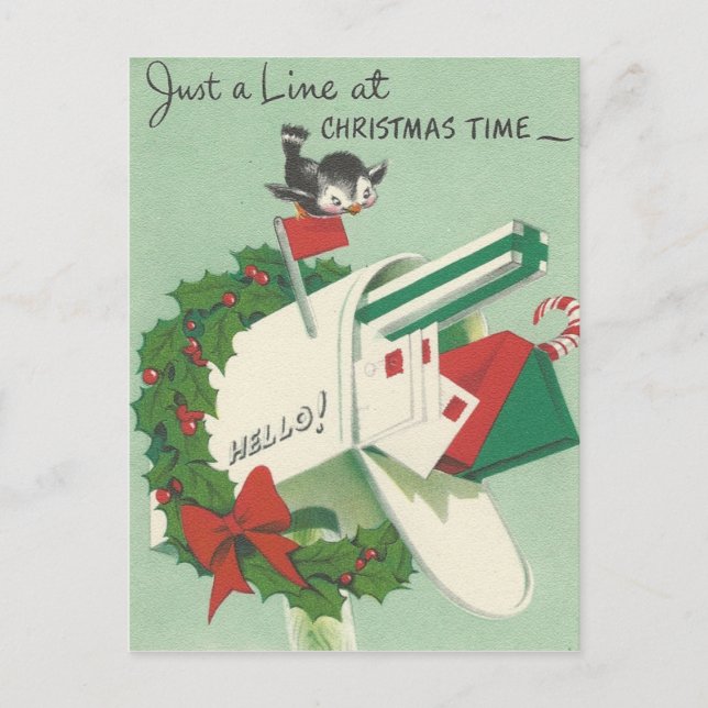 Carte Vintage Christmas Bird Card (Devant)
