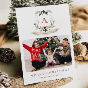 Carte Vintage Christmas One Photo Holiday