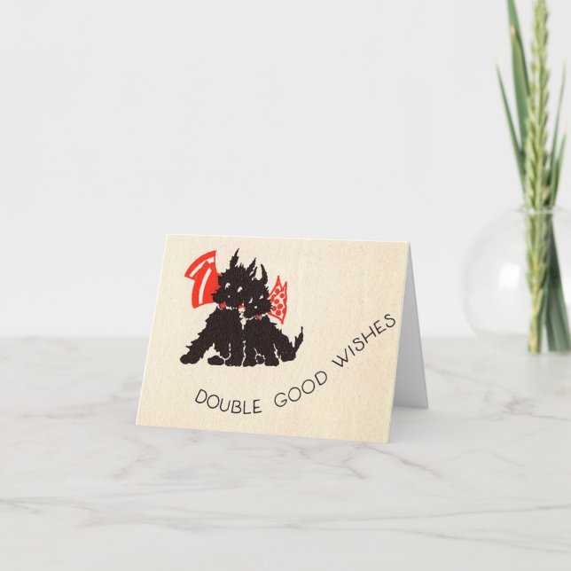 Carte Vintage Christmas Scottie Dogs Card (Devant)