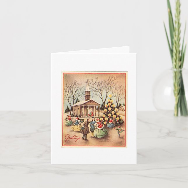 Carte Vintage Christmas Village (Devant)