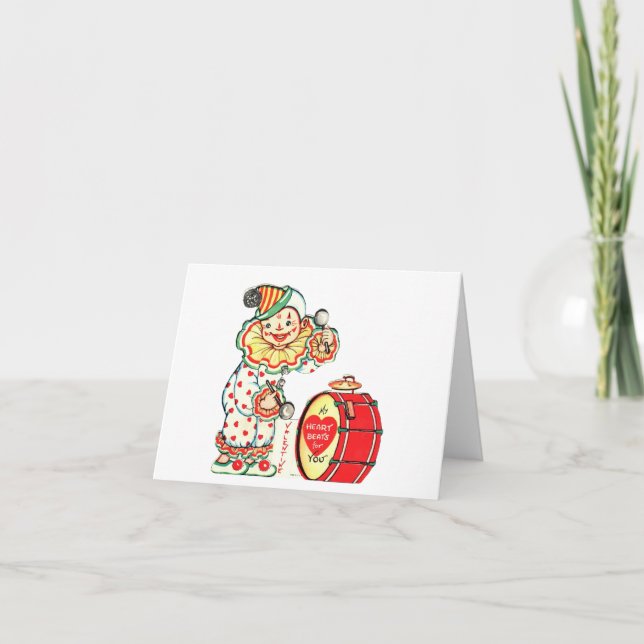 Carte Vintage Clown Valentine (Devant)