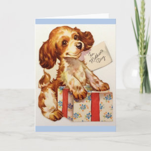 Carte vintage Cocker Spaniel pour la fête des mère