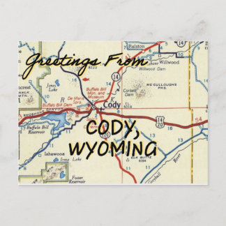 Carte Vintage Cody Wyoming