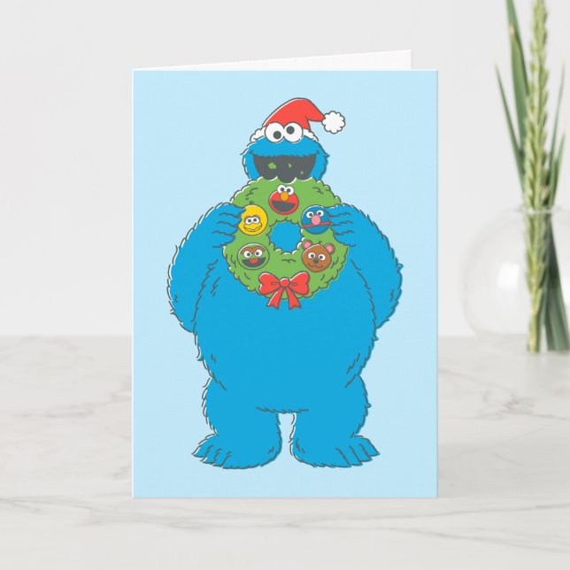 Carte Vintage Cookie Monster Christmas Werth (Devant)