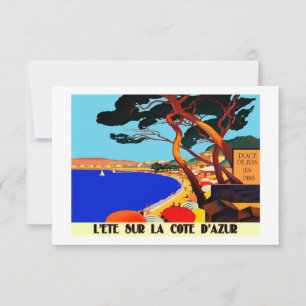 Carte vintage Côte d'Azur