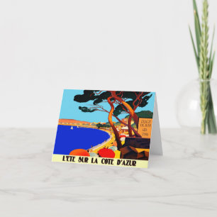Carte Vintage Côte d'Azur Voyage en France