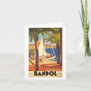 Carte Vintage Côte d'Azur Voyage en France