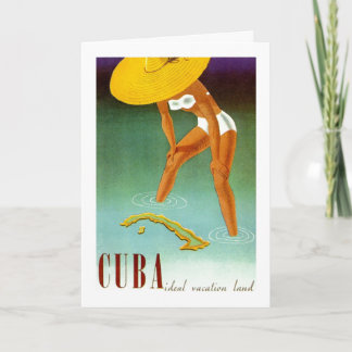 Carte Vintage Cuba Terrain de vacances idéal