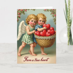 Carte vintage Cupid Hearts