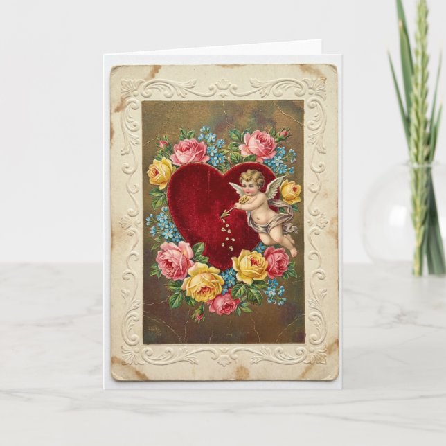 Carte Vintage Cupid Love Valentine Card (Devant)
