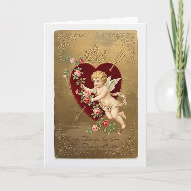 Carte Vintage Cupid Valentine Card (Devant)