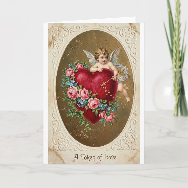 Carte Vintage Cupid Valentine Love Card (Devant)