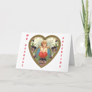 Carte Vintage Cupidé Dans Le Coeur