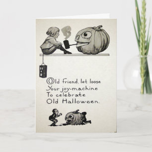 Carte vintage d'ami Halloween
