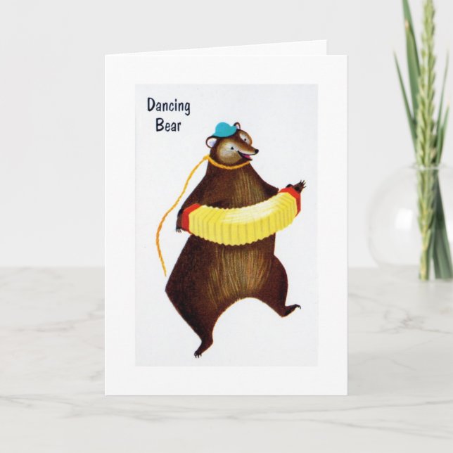 Carte vintage - Dancing Bear (Devant)