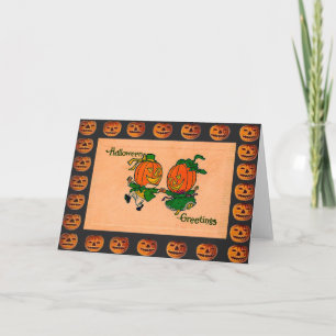 Carte Vintage danse Jack o' Lanterns