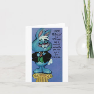 Carte Vintage Dapper Rabbit Birthday For Son