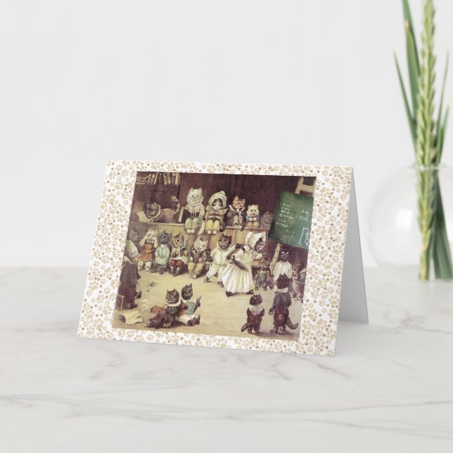 Carte vintage d'art d'académie de chat de Louis (Devant)