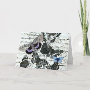 Carte vintage d'Austen de papillons