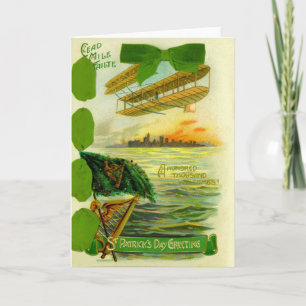 Carte vintage d'avion de la Saint-Patrick