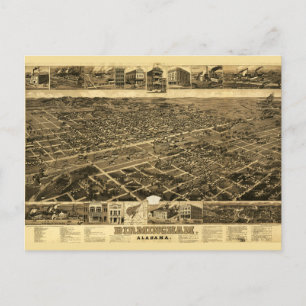 Carte vintage de Birmingham, Alabama (1885)
